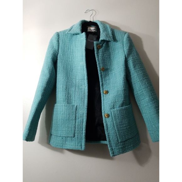 Saint Laurent monogram button wool blend jacket women - Picture 6 of 7